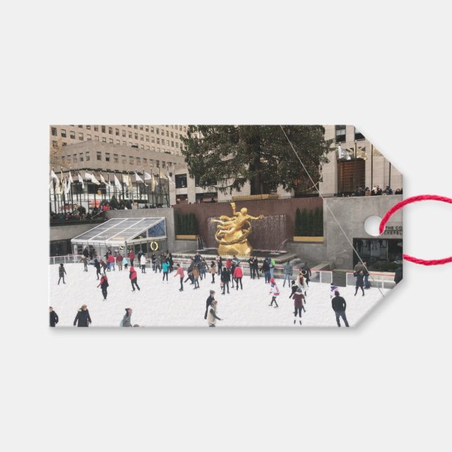 Etiqueta Para Presente Fotografia do Rockefeller Center Ice Skating NYC (Frente (horizontal))