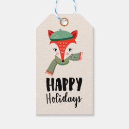 Etiqueta Para Presente Fox de Férias Felizes