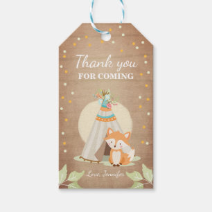 Etiqueta Para Presente Fox Teepee obrigado você favorita a tag Woodland