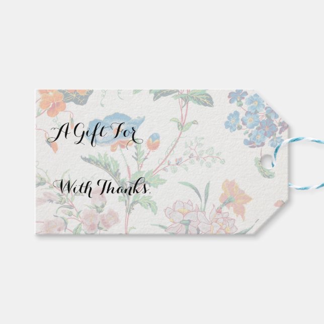 Etiqueta Para Presente France 1830 Floral Antique Wallpaper (Frente (horizontal))