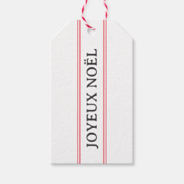 Etiqueta Para Presente Francês Joyeux Noël Red Stripe Natal