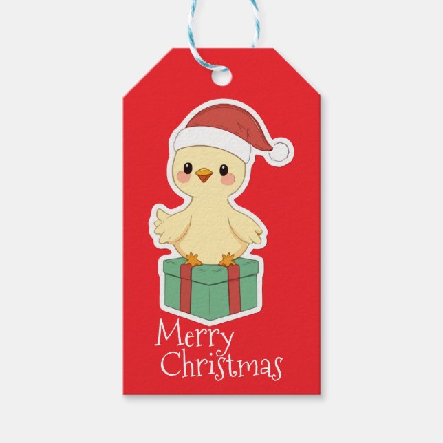 Etiqueta Para Presente Frango Feliz Natal (Frente)