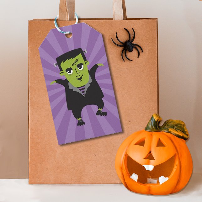 Etiqueta Para Presente Frankenstein Happy Halloween (Criador carregado)