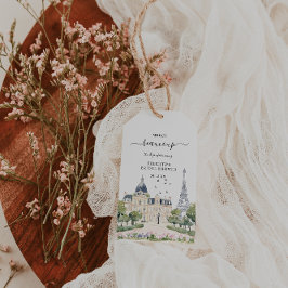 Etiqueta Para Presente French Café Merci Beaucoup Parisian Watercolor