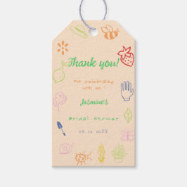 Etiqueta Para Presente Fresco Do Banheira Bridal Desenhada Da Mão Do Merc