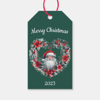 Etiqueta Para Presente Frota Floral em forma de coração - Papai Noel de N