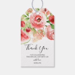 Etiqueta Para Presente Fruta de Verão e Bairro Verde ou Chá de fraldas