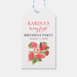 Etiqueta Para Presente Fruta Strawberry primeiro aniversario Summer
