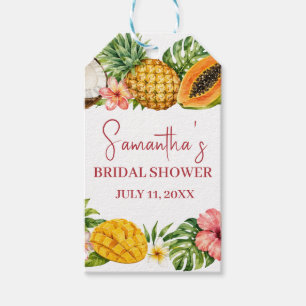 Etiqueta Para Presente Frutas Tropicais Coco Chuveiro de Noiva Havaiano