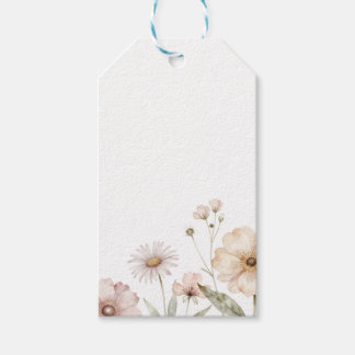Etiqueta Para Presente Fundo de Aquarela de Fronteira de Flor Silvestre S