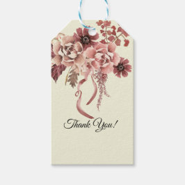 Etiqueta Para Presente *Fundo de Creme de Cores de Água com Blooms de out