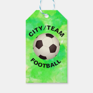 Etiqueta Para Presente Fundo Personalizável de Cores Aquáticas de Futebol
