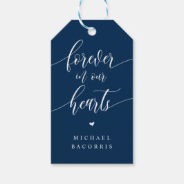 Etiqueta Para Presente Funeral, Vela, Caligrafia Moderna, Gif Azul Marinh