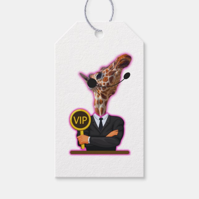 Etiqueta Para Presente Funny Giraffe (Frente)