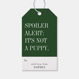 Etiqueta Para Presente Funny Humorous Spoiler Alert: It's Not A Puppy