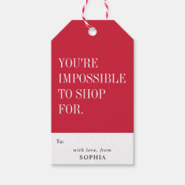 Etiqueta Para Presente Funny Humorous You're Impossible To Shop For