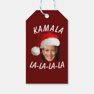 Etiqueta Para Presente Funny Kamala Harris Face Papai Noel Natal