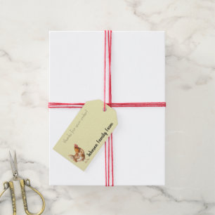 Etiqueta Para Presente Galinha Aquarela Personalizada