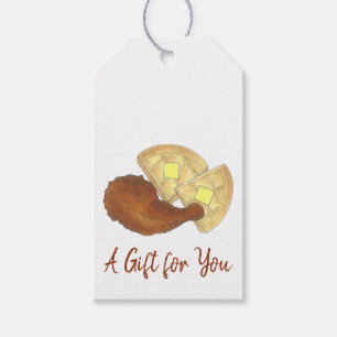 Etiqueta Para Presente Galinha e Jantar Waffles, Comida de Soul Clássica