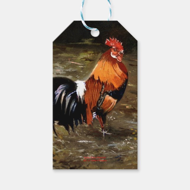 Etiqueta Para Presente Gallo/Galo/Rooster (Frente)