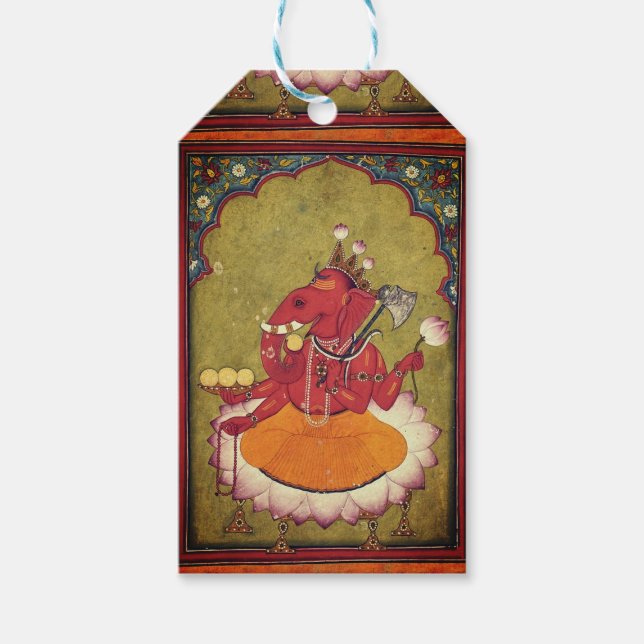 Etiqueta Para Presente Ganesha prestes a jogar seu lótus (Frente)