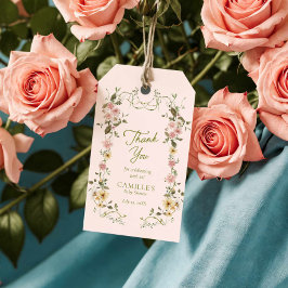 Etiqueta Para Presente Garden Baby in Bloom Chá de fraldas Obrigado tag