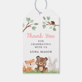 Etiqueta Para Presente Garota Chá de fraldas Woodland Obrigado Tag Favorá