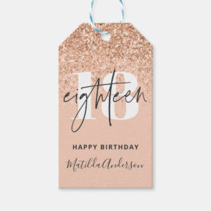 Etiqueta Para Presente Garota cintilante moderna 18ª festa de aniversár