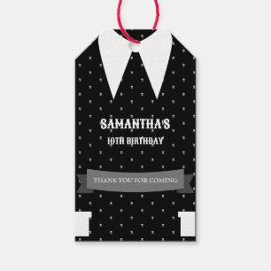 Etiqueta Para Presente Garotinha gótica de vestido preto Aniversário