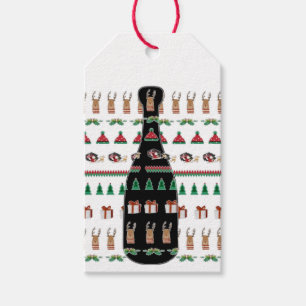 Etiqueta Para Presente Garrafa de Champanhe de Natal