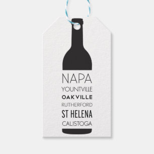 Etiqueta Para Presente Garrafa de vinho das cidades de Napa Valley