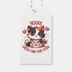 Etiqueta Para Presente Gatinho Calico Adorável Dia dos Namorados 