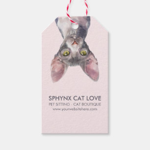 Etiqueta Para Presente Gatinho Canadense Sphynx Fofo Pequeno Fica Rosado 