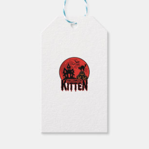 Etiqueta Para Presente Gatinho de Halloween Casa Assombrada Gato Gráfico_