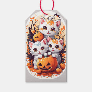 Etiqueta Para Presente Gatinho de Halloween Fofo Placa de Identificação d
