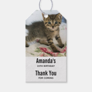 Etiqueta Para Presente Gatinho Gatinho Gelado, Surpreso no Aniversário