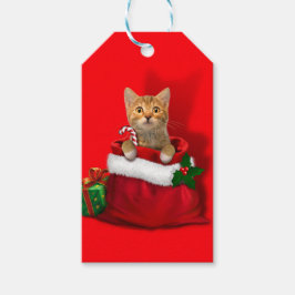 Etiqueta Para Presente Gatinho na bolsa de Natal