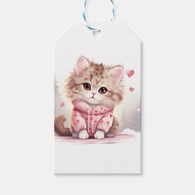 Etiqueta Para Presente Gatinho Namorados (Frente)