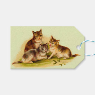 Etiqueta Para Presente Gatinhos vitorianos impressão