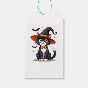 Etiqueta Para Presente Gato Adolescente Feiticeiro Hat em Tuxedo Cat Hall
