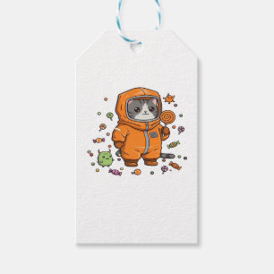 Etiqueta Para Presente Gato Bonito de Halloween Candy Monster Oversi