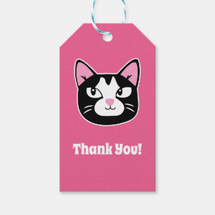 Etiqueta Para Presente Gato Bonito Obrigado