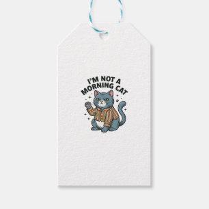 Etiqueta Para Presente Gato da Manhã Gravura Vintage Camiseta de Gato Eng