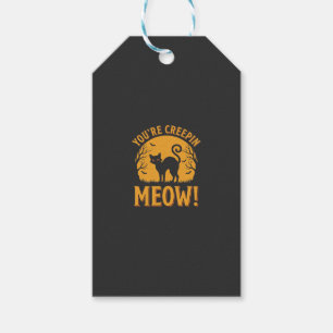 Etiqueta Para Presente Gato de Halloween Você Está Me Fazendo Gritar Meow