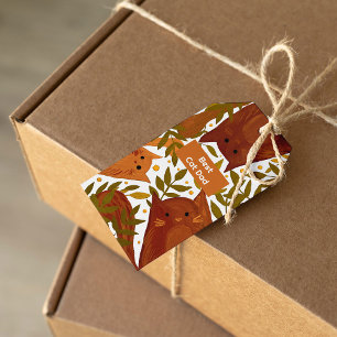 Etiqueta Para Presente Gato de laranja queimado e ramos Melhor pai de gat