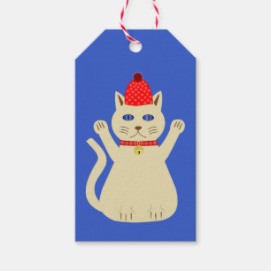 Etiqueta Para Presente Gato de Natal Bonito Personalizado