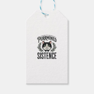 Etiqueta Para Presente Gato Engraçado Purrminou Existência Gráfico Vintag
