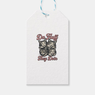 Etiqueta Para Presente Gato engraçado vintage gravura Da Fluff They Doin 