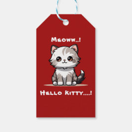 Etiqueta Para Presente Gato fofo engraçado Natal humor