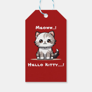Etiqueta Para Presente Gato fofo engraçado Natal humor